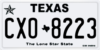 TX license plate CXO8223