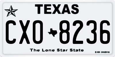 TX license plate CXO8236