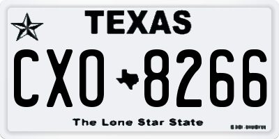 TX license plate CXO8266