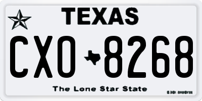 TX license plate CXO8268