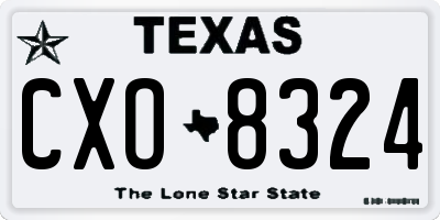 TX license plate CXO8324