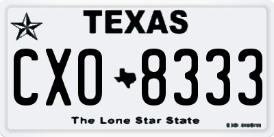 TX license plate CXO8333
