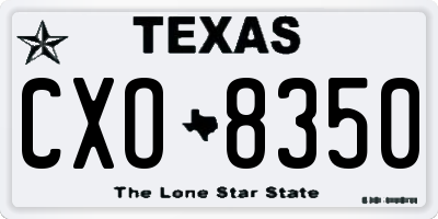 TX license plate CXO8350