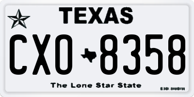 TX license plate CXO8358