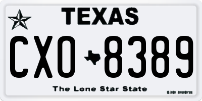 TX license plate CXO8389