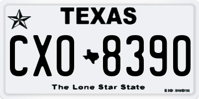 TX license plate CXO8390