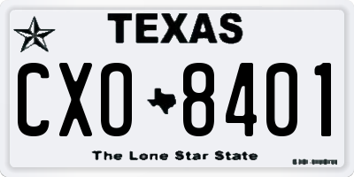 TX license plate CXO8401
