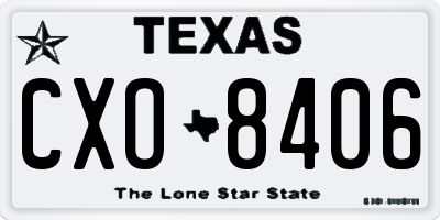 TX license plate CXO8406