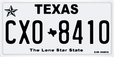 TX license plate CXO8410