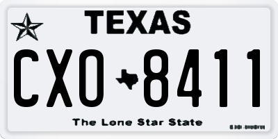 TX license plate CXO8411