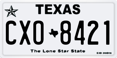 TX license plate CXO8421