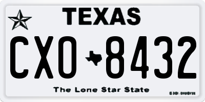 TX license plate CXO8432