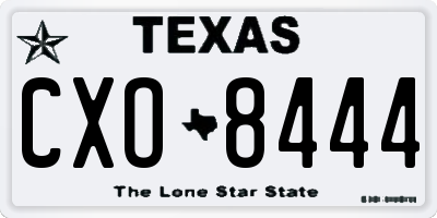 TX license plate CXO8444