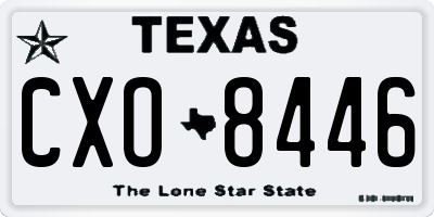 TX license plate CXO8446