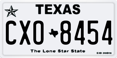 TX license plate CXO8454