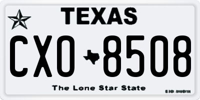 TX license plate CXO8508