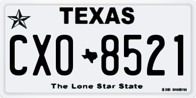 TX license plate CXO8521