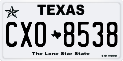 TX license plate CXO8538