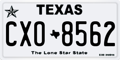 TX license plate CXO8562