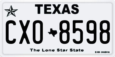TX license plate CXO8598