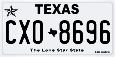 TX license plate CXO8696