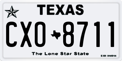 TX license plate CXO8711