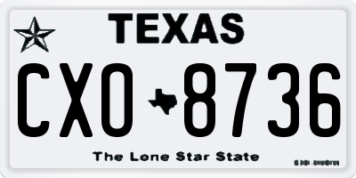 TX license plate CXO8736