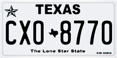 TX license plate CXO8770