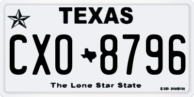 TX license plate CXO8796