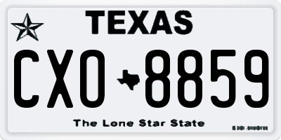 TX license plate CXO8859