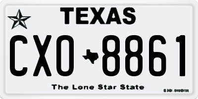 TX license plate CXO8861