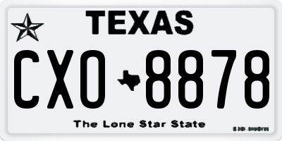 TX license plate CXO8878