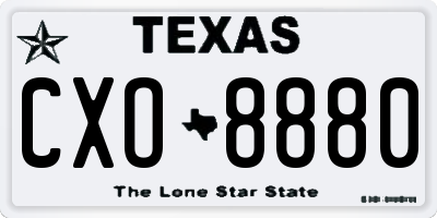 TX license plate CXO8880