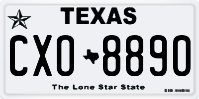 TX license plate CXO8890