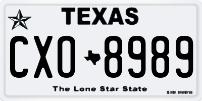 TX license plate CXO8989