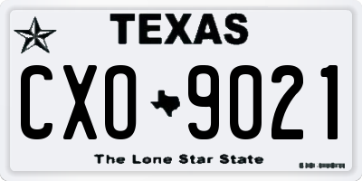 TX license plate CXO9021