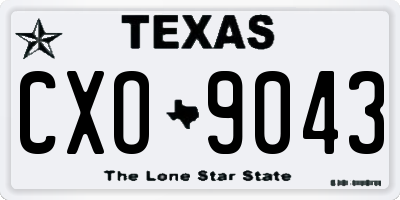 TX license plate CXO9043