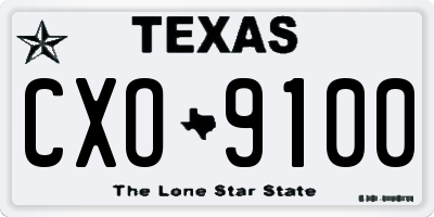 TX license plate CXO9100