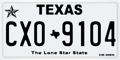 TX license plate CXO9104