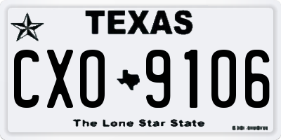 TX license plate CXO9106
