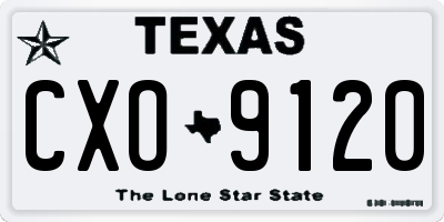 TX license plate CXO9120
