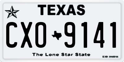 TX license plate CXO9141