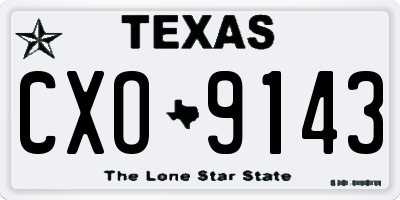TX license plate CXO9143