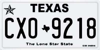 TX license plate CXO9218