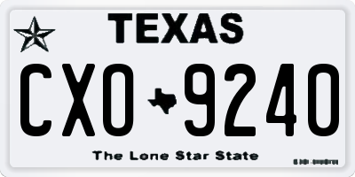TX license plate CXO9240
