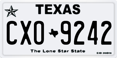TX license plate CXO9242