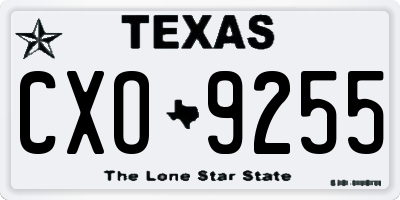 TX license plate CXO9255