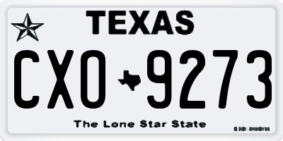 TX license plate CXO9273
