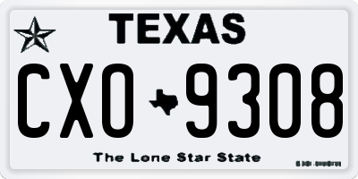TX license plate CXO9308