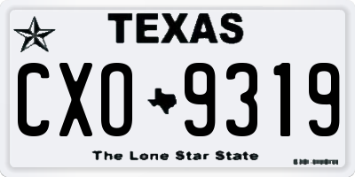 TX license plate CXO9319